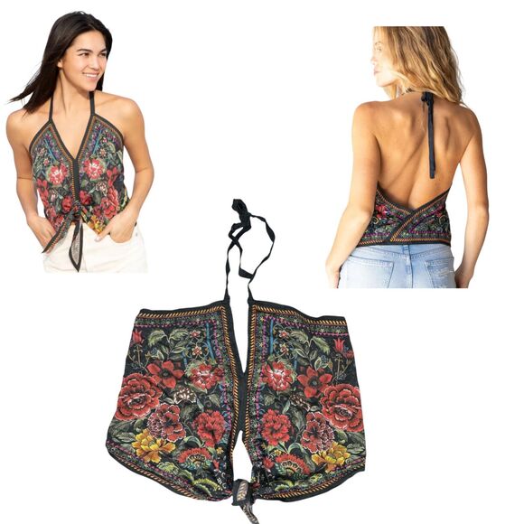 Natural Life Floral Bandana Scarf Style Halter Blouse Size Medium - Picture 1 of 8